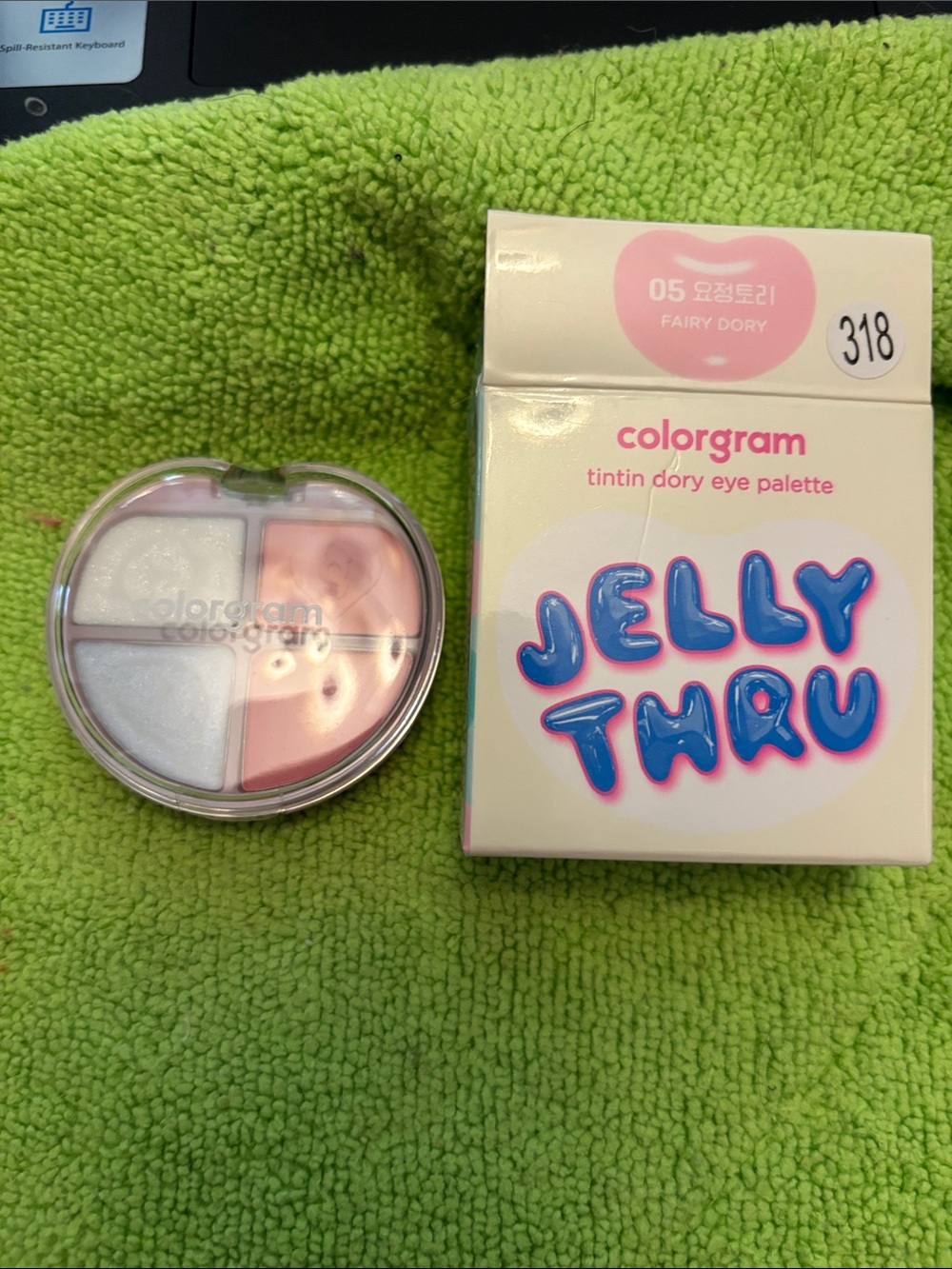 Colorgram Jelly Thru Tintin Dory Eye Palette - Fairy Dory Pink & White
